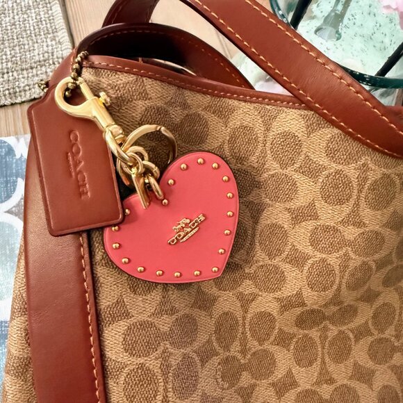 Coach Hadley Hobo 79249 Signature Canvas Bag with Heart Charm - Picture 12 of 16